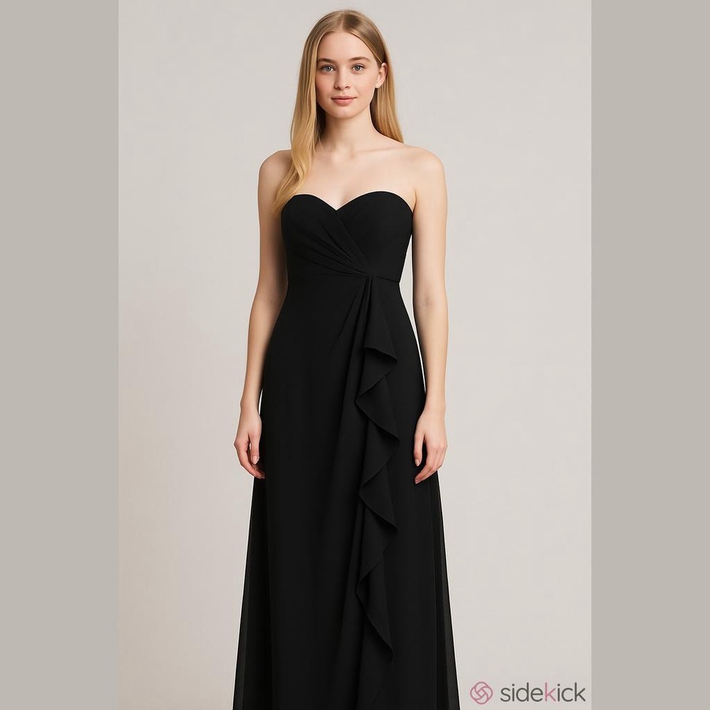 BCBG black strapless gown prom party cocktail dress